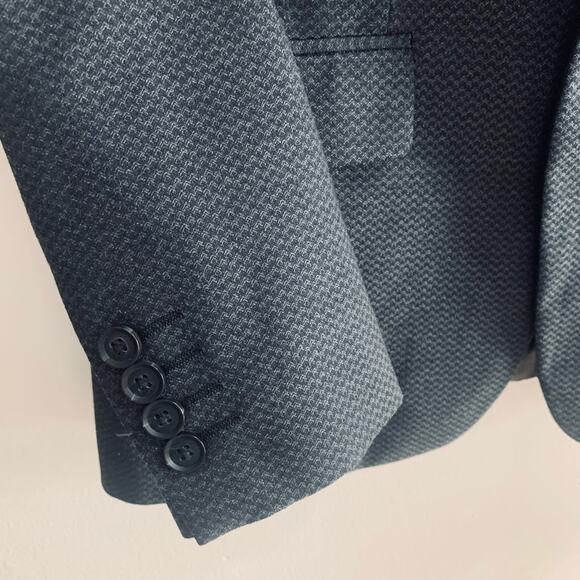 JF J. Ferrar Sz 36R Men's Slim Fit Sport Coat Blazer Jacket Black Career Travel - Picture 4 of 8